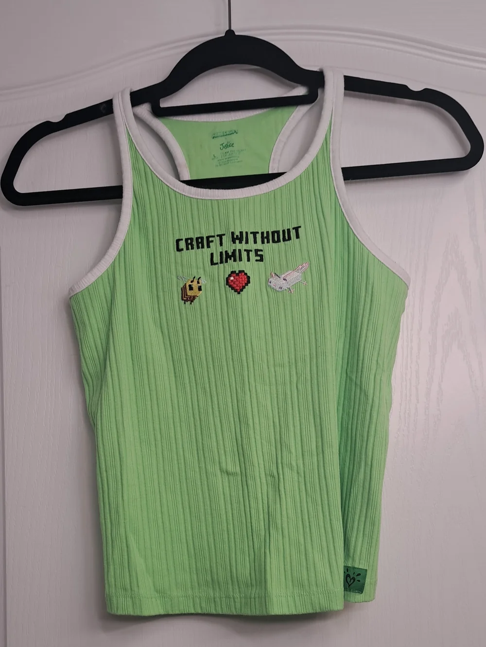 Minecraft Racerback Tank Top Green Ribbed JUSTICE